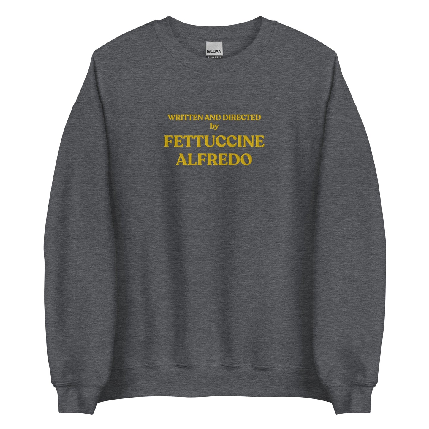 Written And Directed By Fettuccine Alfredo Embroidered Sweatshirt - ninanush
