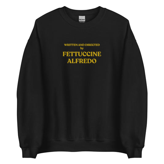 Written And Directed By Fettuccine Alfredo Embroidered Sweatshirt - ninanush