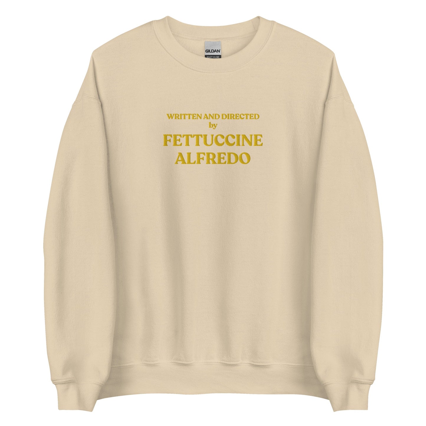 Written And Directed By Fettuccine Alfredo Embroidered Sweatshirt - ninanush