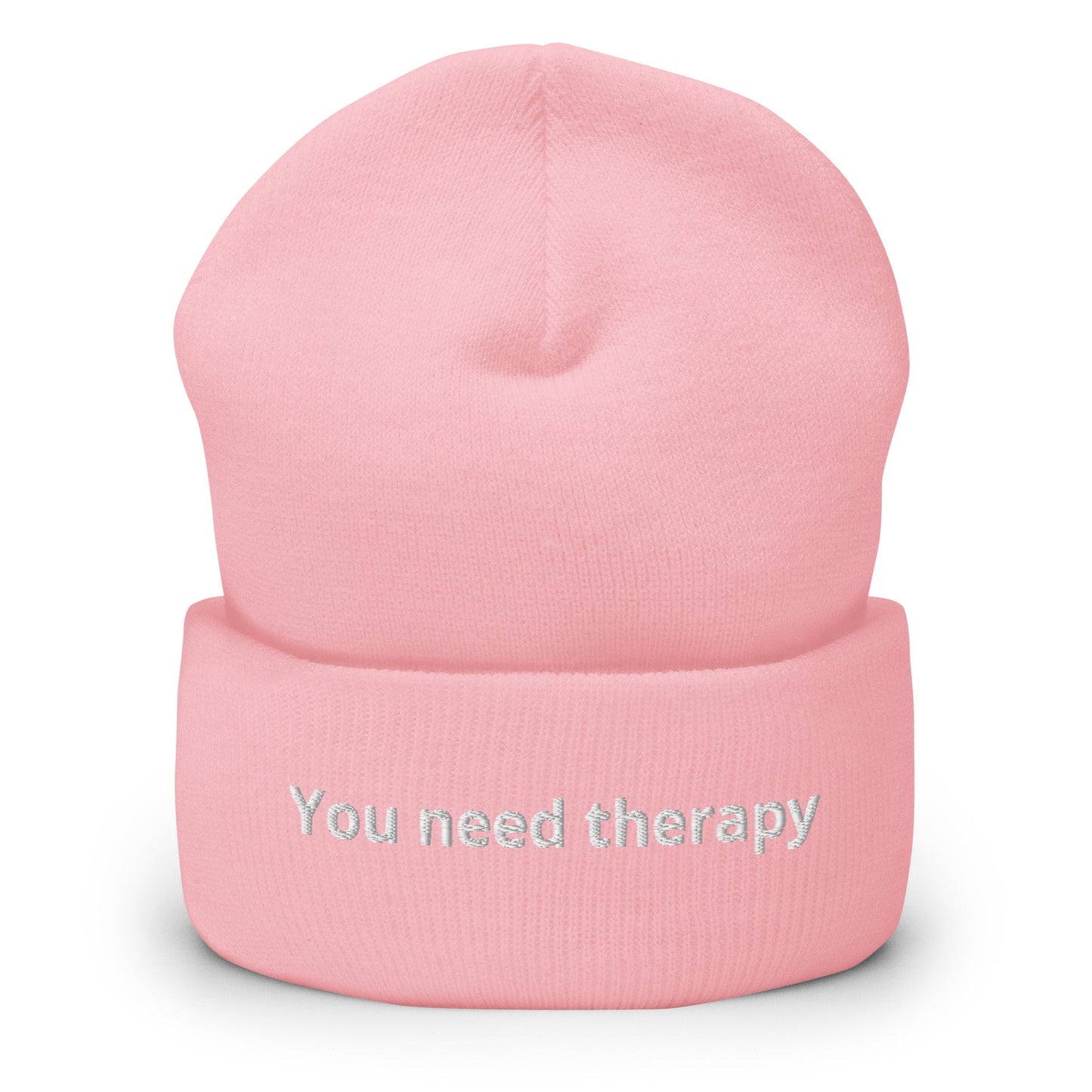You Need Therapy Cuffed Beanie - ninanush