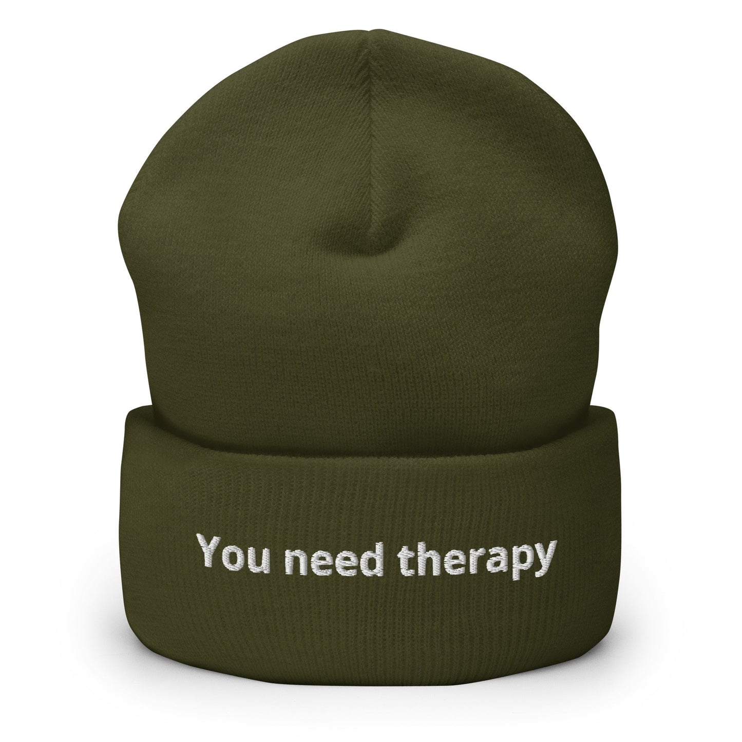 You Need Therapy Cuffed Beanie - ninanush