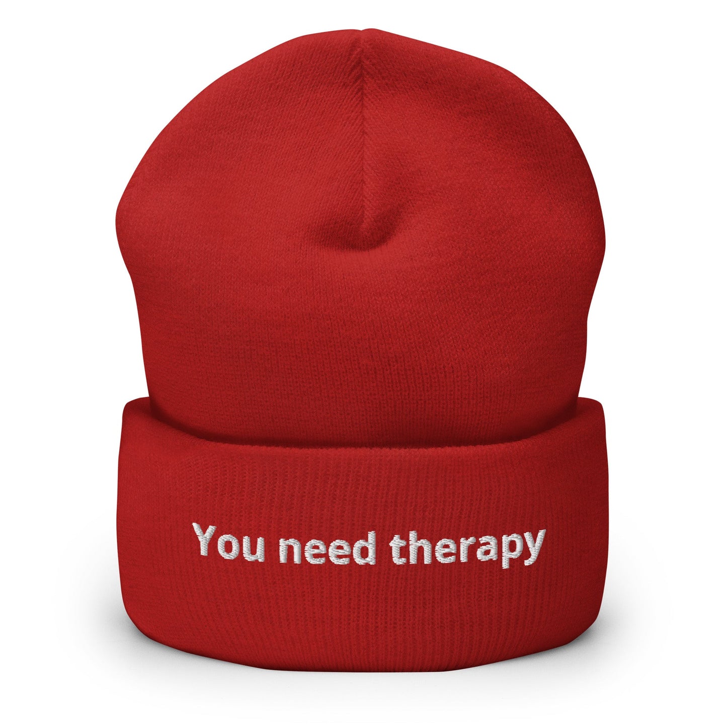 You Need Therapy Cuffed Beanie - ninanush