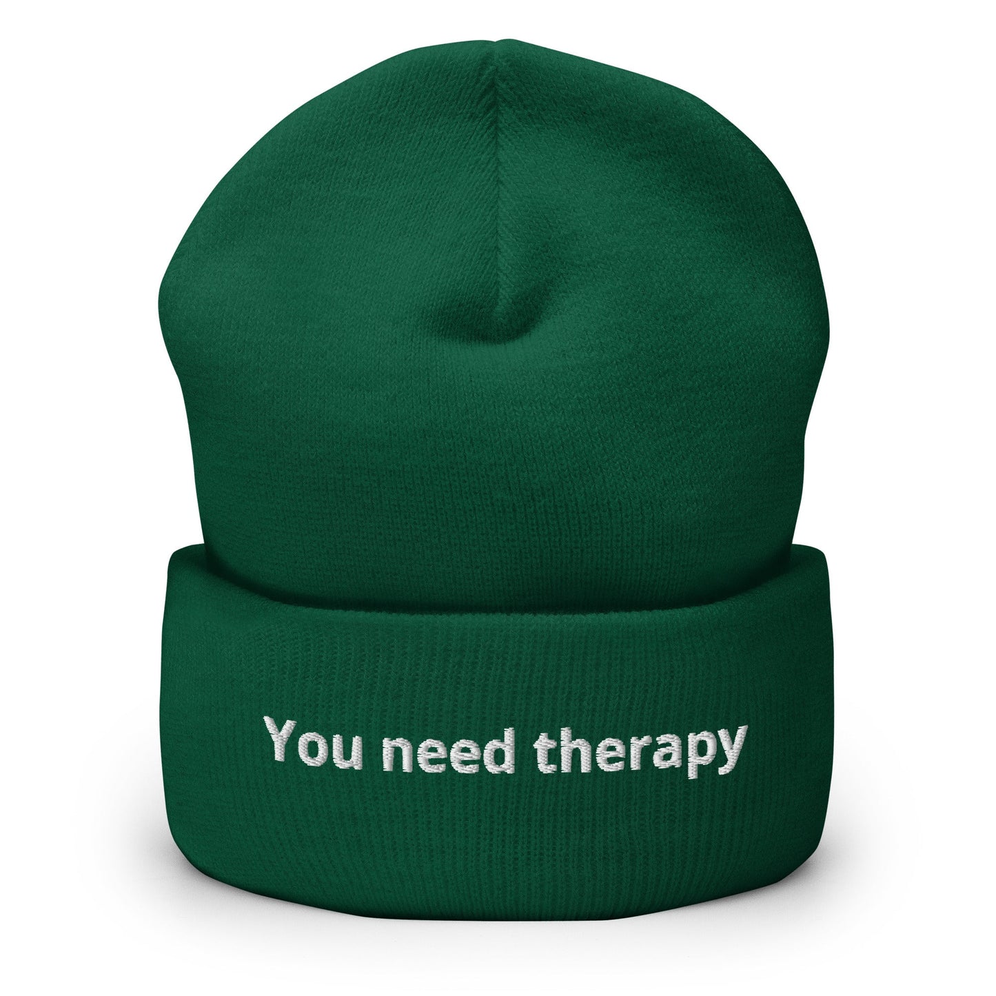You Need Therapy Cuffed Beanie - ninanush