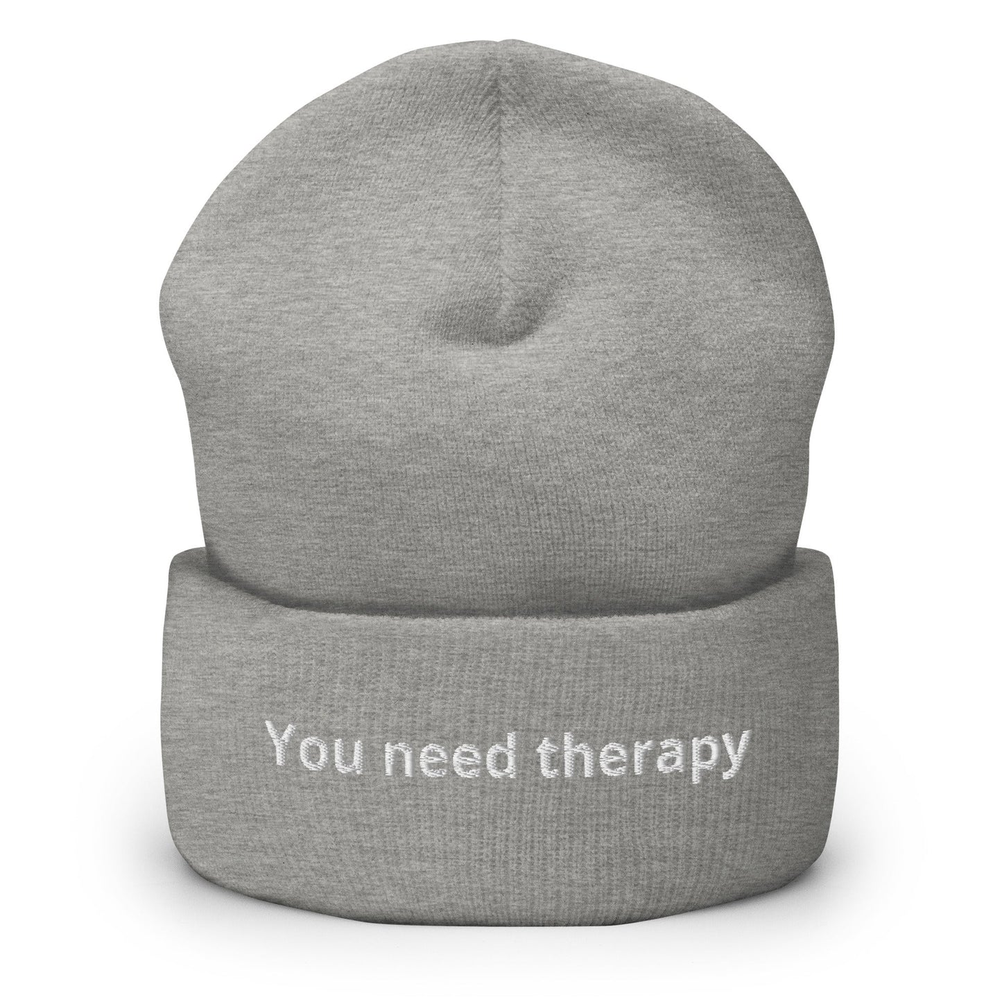 You Need Therapy Cuffed Beanie - ninanush