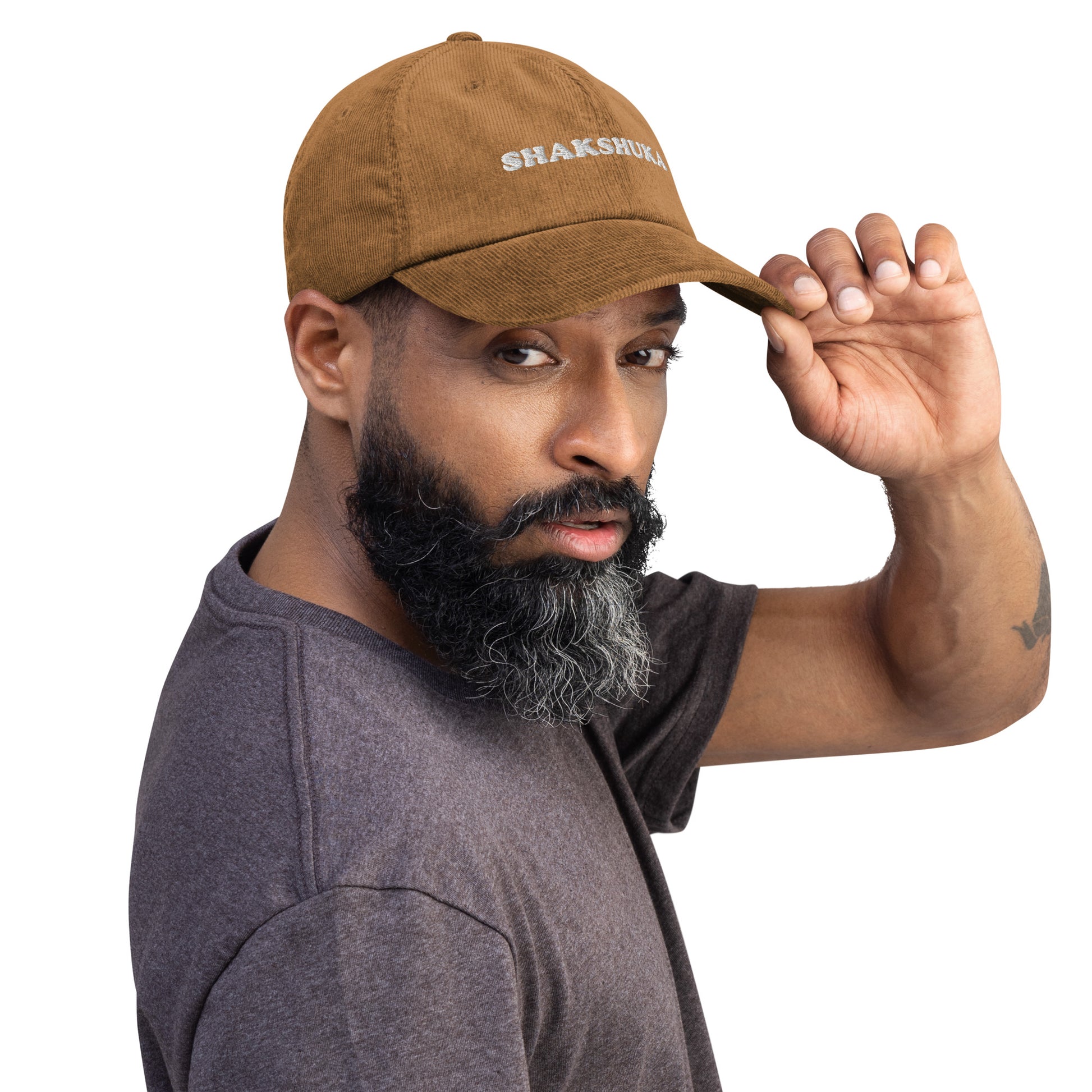 This shakshuka hat is a comfortable and unique hat for foodies and shakshuka enthusiasts. It's a funky foodie hat that's made of 100% cotton corduroy and exactly what every shakshuka lover needs. Celebrate your favs and give this corduroy dad hat as weird gift for foodies or wear it to your next shakshuka breakfast. 
