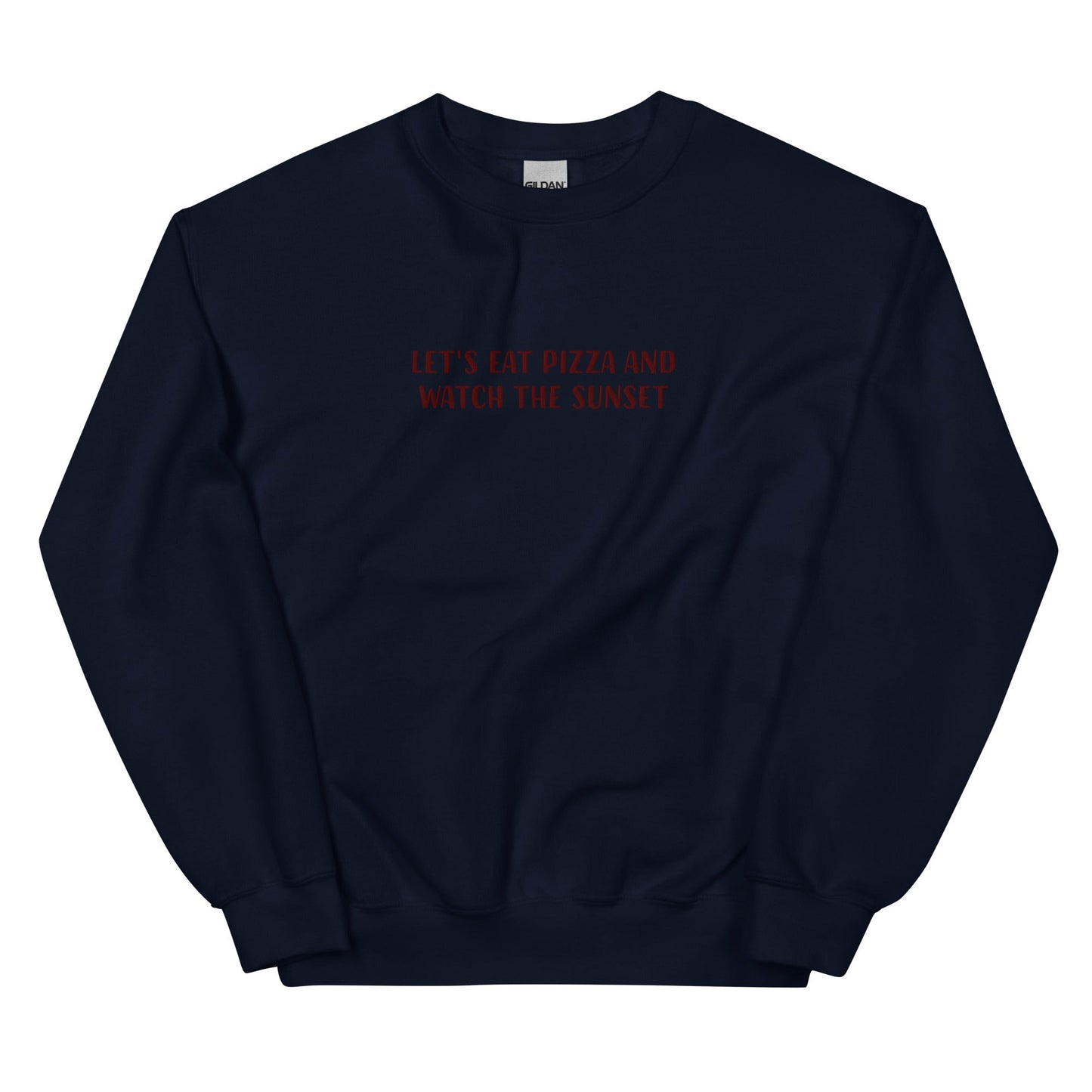 Eat Pizza and Watch the Sunset Embroidered Sweatshirt - ninanush