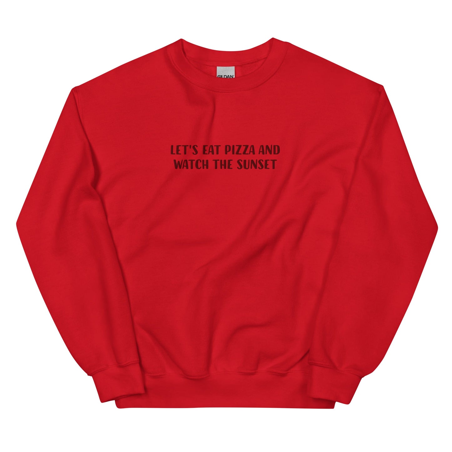 Eat Pizza and Watch the Sunset Embroidered Sweatshirt - ninanush