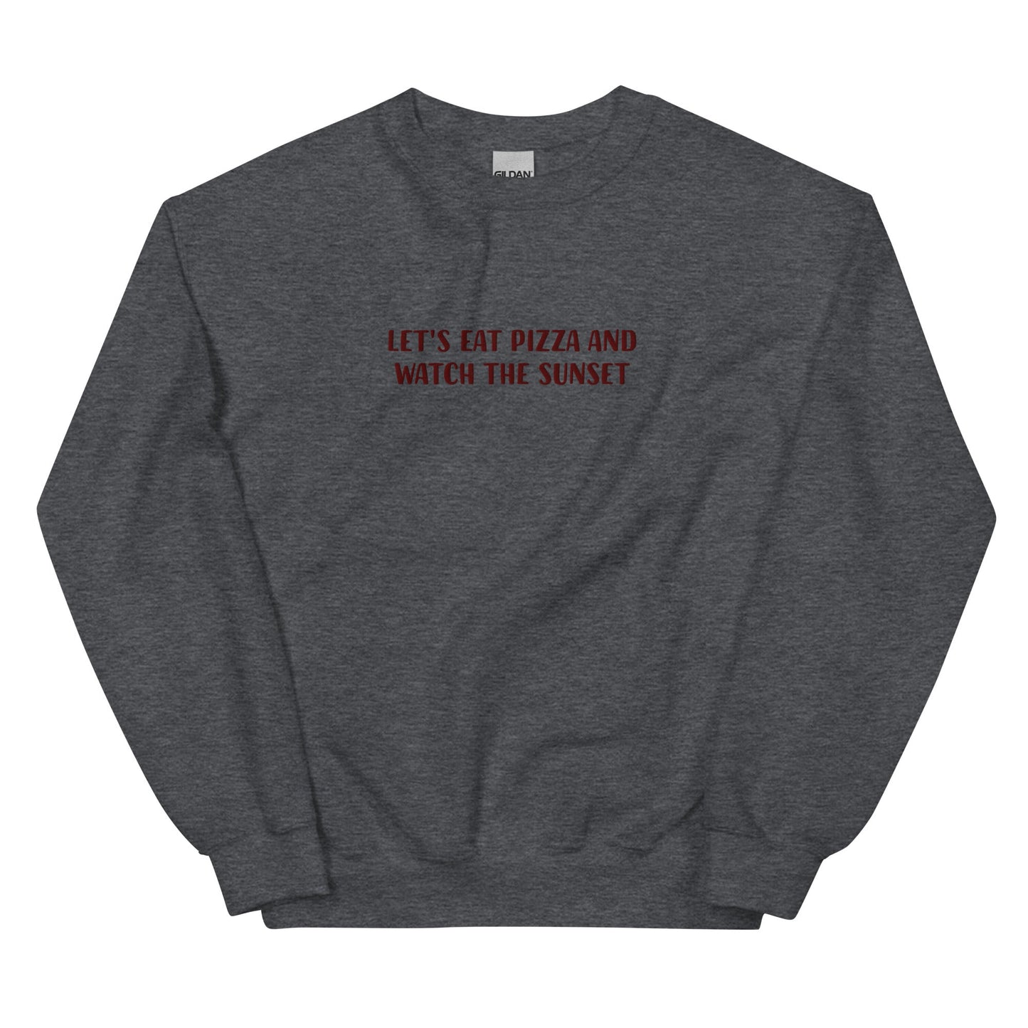 Eat Pizza and Watch the Sunset Embroidered Sweatshirt - ninanush