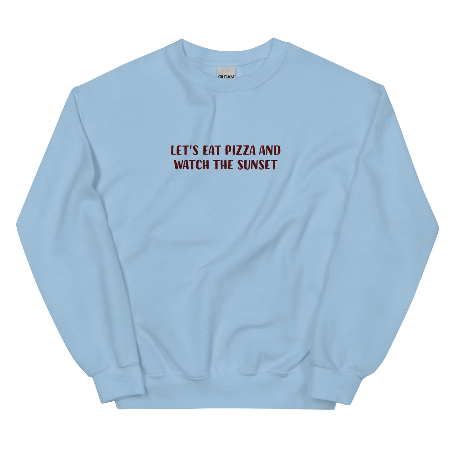 Eat Pizza and Watch the Sunset Embroidered Sweatshirt - ninanush