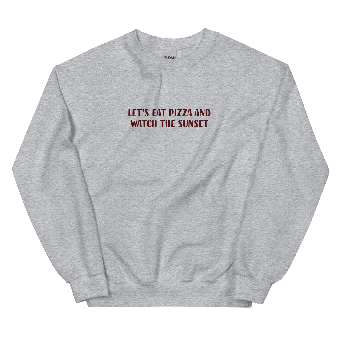 Eat Pizza and Watch the Sunset Embroidered Sweatshirt - ninanush