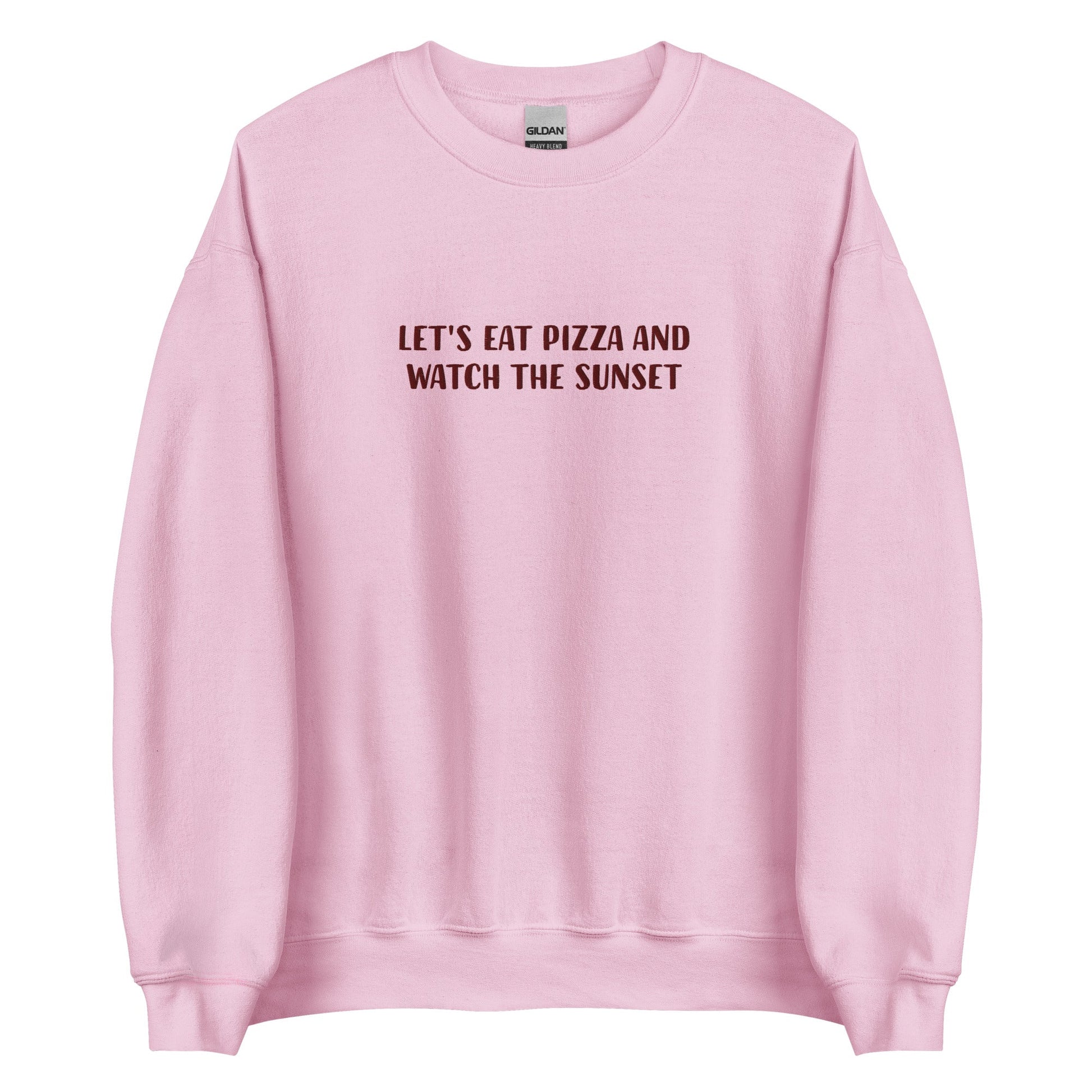 Eat Pizza and Watch the Sunset Embroidered Sweatshirt - ninanush
