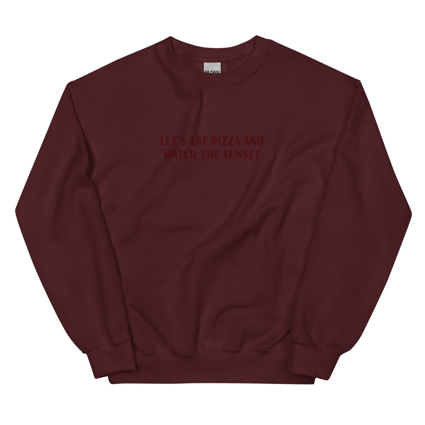 Eat Pizza and Watch the Sunset Embroidered Sweatshirt - ninanush