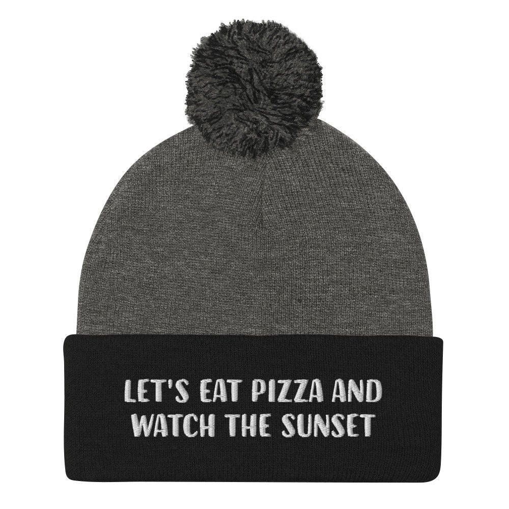 Let's Eat Pizza and Watch the Sunset Beanie - ninanush